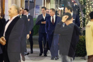 Roger Federer arrives at a Rolex event in LA