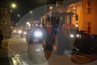 Famers Protest Hollyhead in Wales, UK.