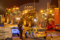 Famers Protest Holyhead in Wales, UK.