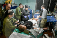 Ukraine Military surgical team works the frontline