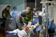 Ukraine Military surgical team works the frontline