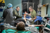 Ukraine Military surgical team works the frontline