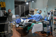 Ukraine Military surgical team works the frontline