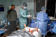 Ukraine Military surgical team works the frontline