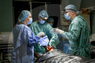 Ukraine Military surgical team works the frontline