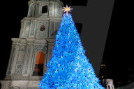 Ukraine’s main Christmas tree lit up in Kyiv