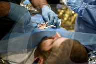 Ukraine Military surgical team works the frontline