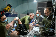 Ukraine Military surgical team works the frontline