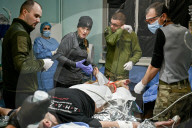 Ukraine Military surgical team works the frontline