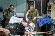 Ukraine Military surgical team works the frontline