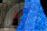 Ukraine’s main Christmas tree lit up in Kyiv