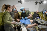 Ukraine Military surgical team works the frontline