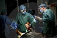 Ukraine Military surgical team works the frontline