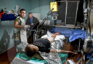 Ukraine Military surgical team works the frontline