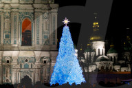 Ukraine’s main Christmas tree lit up in Kyiv