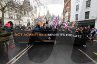 British Jews and allies from across the UK, march together against antisemitism from The Royal Courts of Justice to Parliament Square, London, UK