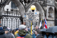 British Jews and allies from across the UK, march together against antisemitism from The Royal Courts of Justice to Parliament Square, London, UK