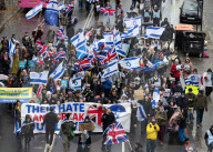 British Jews and allies from across the UK, march together against antisemitism from The Royal Courts of Justice to Parliament Square, London, UK