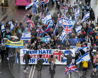 British Jews and allies from across the UK, march together against antisemitism from The Royal Courts of Justice to Parliament Square, London, UK
