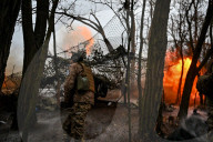 Ukraine troops on front lines