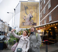 The Angel Gabriel comes to Fulham, in partnership with Global Street Art and the National Gallery at 353 Fulham Road, London, UK.