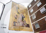The Angel Gabriel comes to Fulham, in partnership with Global Street Art and the National Gallery at 353 Fulham Road, London, UK.