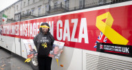 Hostage Families rally at three London embassies on World Human Rights Day in plea for intervention in releasing the 100 hostages held in Gaza, London, UK.