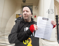 Hostage Families rally at three London embassies on World Human Rights Day in plea for intervention in releasing the 100 hostages held in Gaza, London, UK.