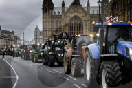 Farmers tractor protest in London, UK.