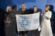 Accensione della facciata di Rinascente con il logo di Special Olympics World Winter Games.