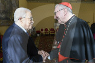 Palestinian President Abbas meets Pope Francis at the Vatican