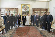 Palestinian President Abbas meets Pope Francis at the Vatican