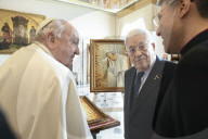 Palestinian President Abbas meets Pope Francis at the Vatican