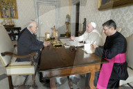 Palestinian President Abbas meets Pope Francis at the Vatican