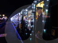 Watercress Line Steam Illuminations in Ropley, UK.