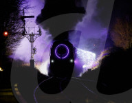 Watercress Line Steam Illuminations in Ropley, UK.