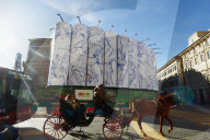 Inaugurazione del Murales nel cantiere  di piazza Venezia