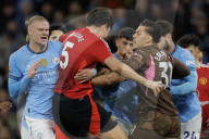 Premier League match between Manchester City and Manchester United at the Etihad Stadium in Manchester, UK.