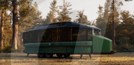 Electric powered mobile home expands at touch of a button