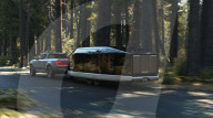 Electric powered mobile home expands at touch of a button