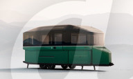 Electric powered mobile home expands at touch of a button