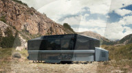 Electric powered mobile home expands at touch of a button