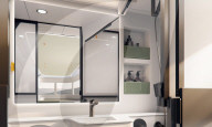 Electric powered mobile home expands at touch of a button