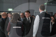 Le président de la République française Emmanuel Macron inaugure l’Académie de l’OMS à Lyon Gerland