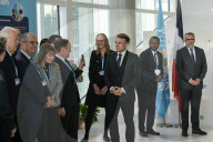 Le président de la République française Emmanuel Macron inaugure l’Académie de l’OMS à Lyon Gerland