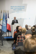 Le président de la République française Emmanuel Macron inaugure l’Académie de l’OMS à Lyon Gerland