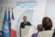 Le président de la République française Emmanuel Macron inaugure l’Académie de l’OMS à Lyon Gerland