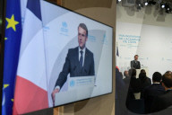 Le président de la République française Emmanuel Macron inaugure l’Académie de l’OMS à Lyon Gerland
