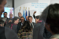 Le président de la République française Emmanuel Macron inaugure l’Académie de l’OMS à Lyon Gerland