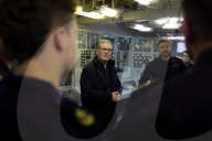 Prime Minister Keir Starmer vists troops on the HMS Iron Duke